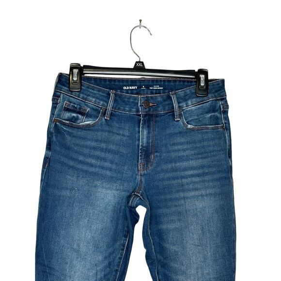 Old Navy Women's Jeans Mid-Rise Pop Icon Skinny Denim Stretch Dark Blue Size 4 - Picture 2 of 10